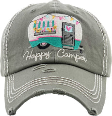 HAPPY CAMPER WASHED VINTAGE BALLCAP