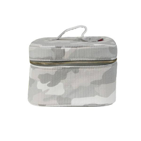 Snow Camo Seersucker Train Case | Mint
