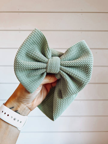 Sage Bullet Bow + Headwrap  