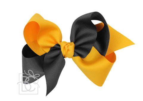 Crisscross Grosgrain Bow (Yellow Gold & Black)