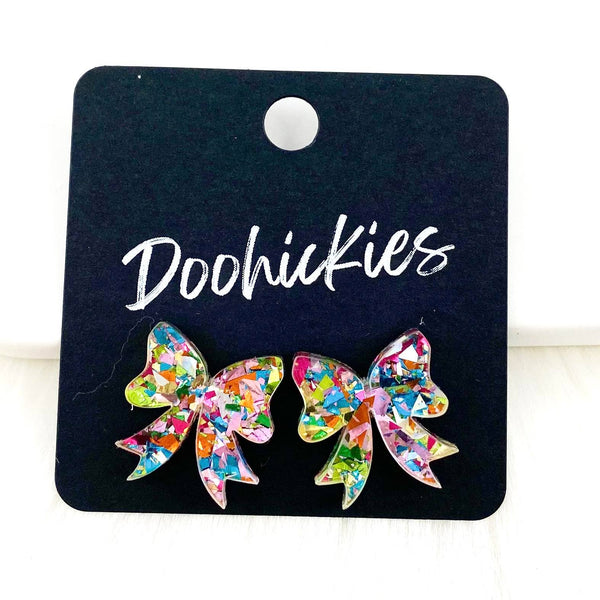 15mm Glitzy Bow Studs