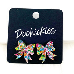 15mm Glitzy Bow Studs
