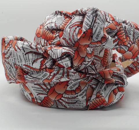 Crawfish on Newspaper Headband, Mud Bugs, Seafood  Headband,