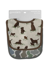 Chocolate Lab Dogs & Camo - Bib Set