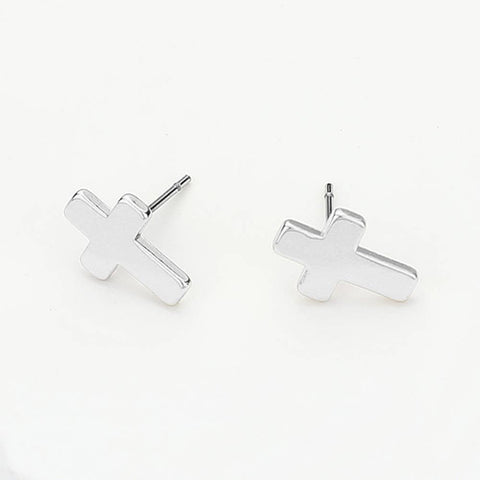 Metal Cross Stud Earrings