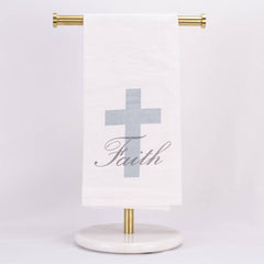 Faith Flour Sack Hand Towel   White/Tradewinds   20x28