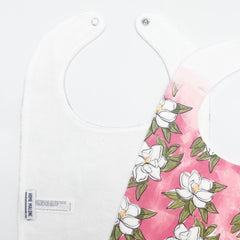Magnolia Baby Bib - Pink Floral Girl Arrival Birthday Gift