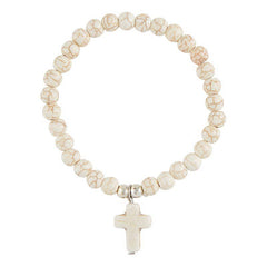Cross Bracelet - White