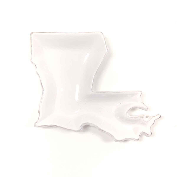 Louisiana Shaped Tidbit Dish  White   6