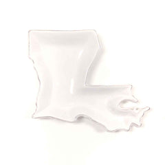 Louisiana Shaped Tidbit Dish  White   6"