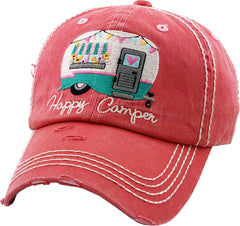 HAPPY CAMPER WASHED VINTAGE BALLCAP