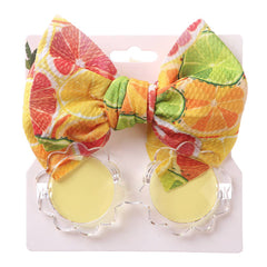 Baby Girl summer sea Sunglasses and floral Headband Set