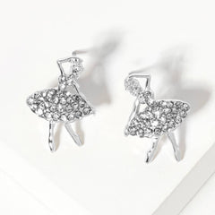 Crystal Paved Ballerina Stud Earrings