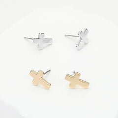 Metal Cross Stud Earrings