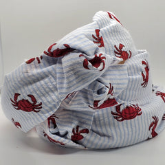 Crab  Knotted headband Handmade Seafood Headbands
