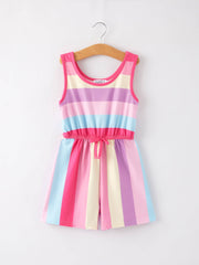 Striped Milk Silk Jumpsuit set