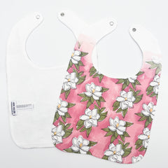 Magnolia Baby Bib - Pink Floral Girl Arrival Birthday Gift