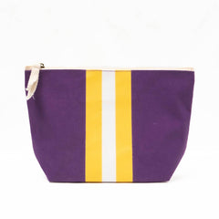Campus Stripe Cosmetic   Purple/White/Yellow   10.25x6.75x3