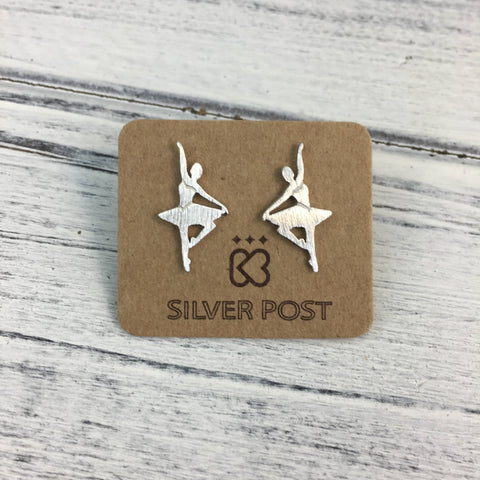 Dainty ballerina post earrings