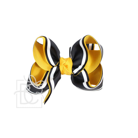 Layered Bow w/ Bold Stripes