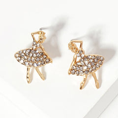 Crystal Paved Ballerina Stud Earrings