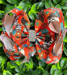 DESSERT CACTUS, CONCHO PRINTED HAIR BOW.