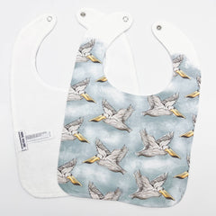 Pelicans on Blue Baby Bib - Cute Southern Wildlife Bayou