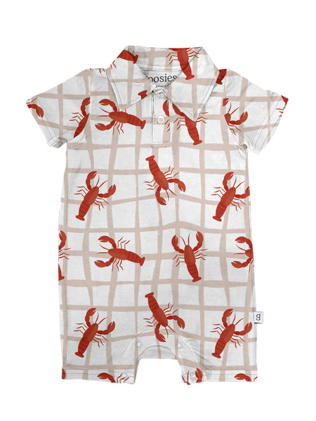 Crawfish / Lobster - SS Polo Romper