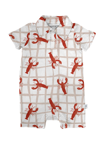 Crawfish / Lobster - SS Polo Romper