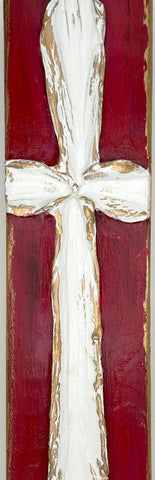 3x10 Traditional Cross handmade textured wood block