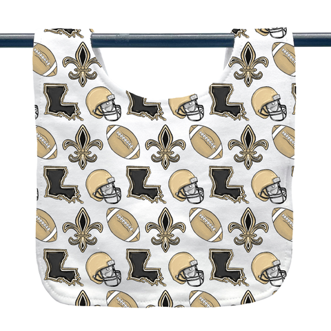 Louisiana Saints Football Baby Bib - Gift New Baby Arrival