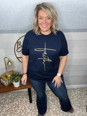 FAITH NAVY GOLD FAITH GRAPHIC TEE