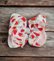 WATERMELON POPSICLE PRINTED HAIR BOW.