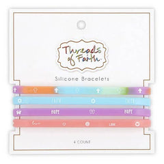 Silicone Bracelet Rainbow 4pk
