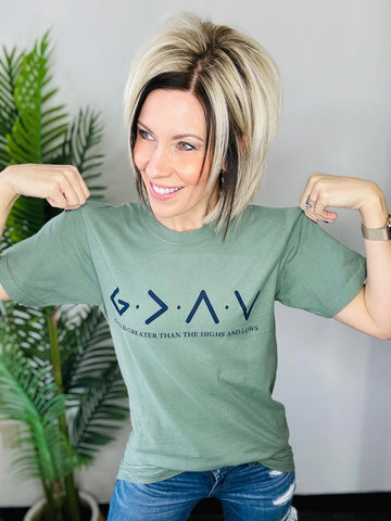 GOD IS GREATER Garment-Dyed FAITH GRAPHIC TEE