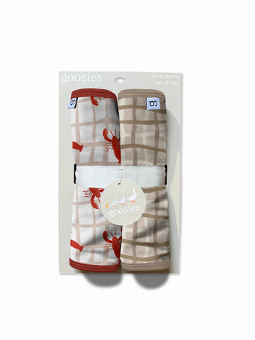 Crawfish / Lobster - Burp Cloths Set of 2