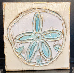 6x6 Coastal beach nautical handmade painted textured wood