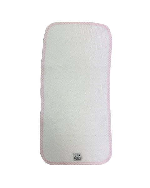 Pink Gingham Trim Burp Cloth 