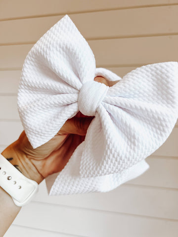 White Bullet Bow + Headwrap  