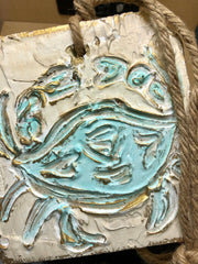 6x6 Coastal beach nautical handmade painted textured wood
