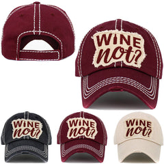 Wine Not Washed Vintage Ballcap