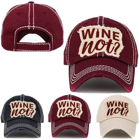 Wine Not Washed Vintage Ballcap