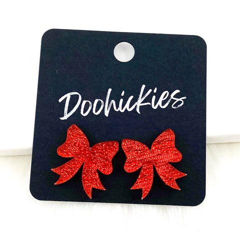 15mm Glitzy Bow Studs
