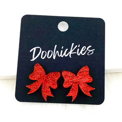 15mm Glitzy Bow Studs