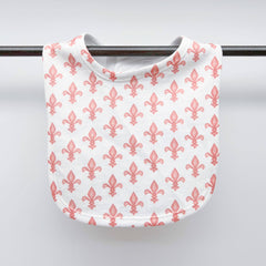 Pink Fleur De Lis Baby Bib- New Orleans Girl Birthday Gift