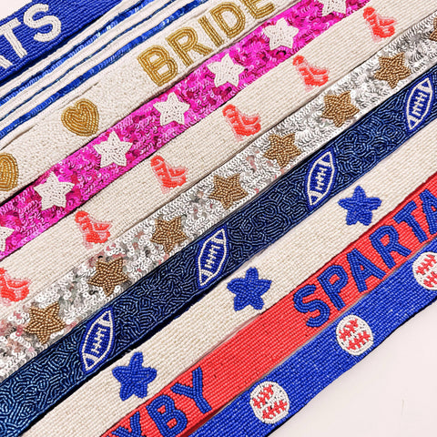Game Day, Beaded Bag Strap, Custom Beaded Bag Strap
