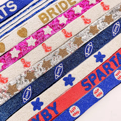 Game Day, Beaded Bag Strap, Custom Beaded Bag Strap