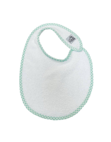 Mint Gingham Trim Classic Bib