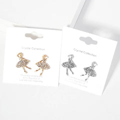 Crystal Paved Ballerina Stud Earrings