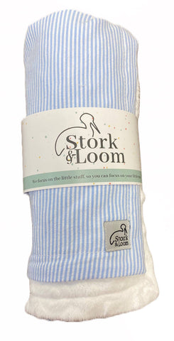Light Blue Seersucker Minky Dot Blanket